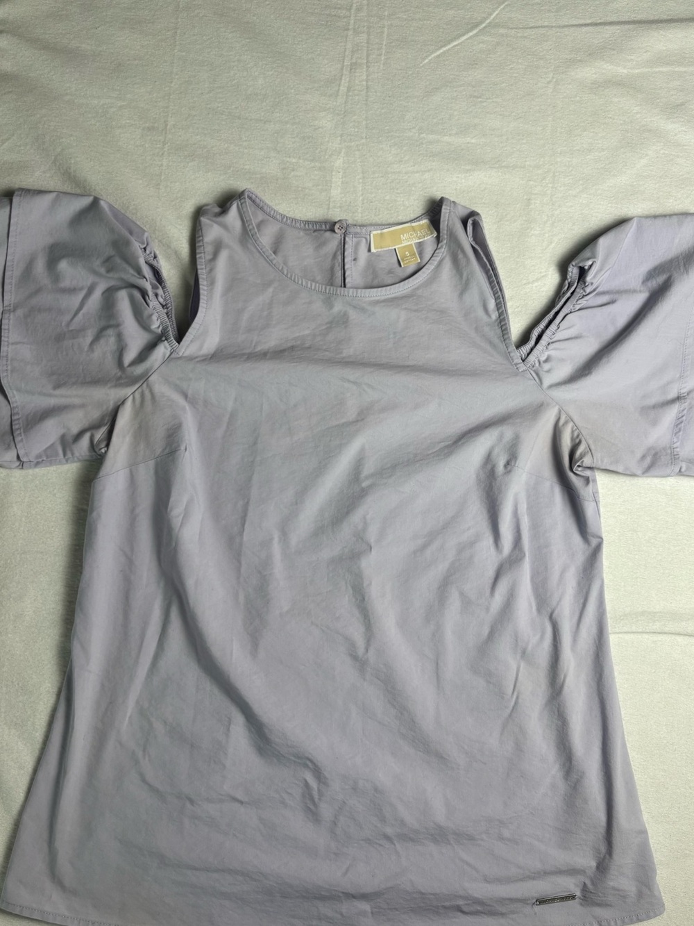 Michael Kors Lilac Cold-Shoulder Flutter Sleeve Blouse